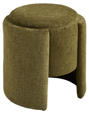 Image de Walsdorf - Pouf rond en chenille vert ø42x44 cm