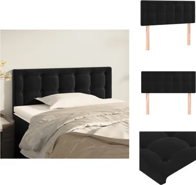Image de vidaXL Tête de lit Noir 90x5x78/88 cm Velours - Tête & Pieds de lit