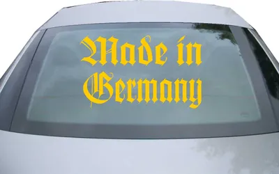 Produktbild von Indigos UG - Aufkleber Heckscheibe & Motorklappe DE6964 - gold - 600x360 mm -  Germany - Auto Scheiben Fenster Heckklappe Tuning Racing JDM - Die cut