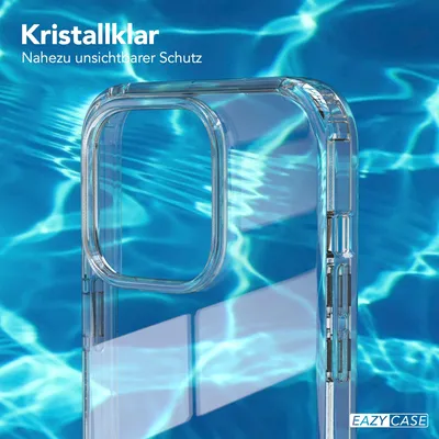 Produktbild von EAZY CASE Silikonhülle Clear kompatibel mit Apple iPhone 15 Pro, Schutzhülle Silikon, dünnes Cover, Slimcover Handyhülle, Backcover Transparent