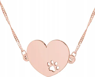 Image de Collier en argent doré 925 design cœur & patte