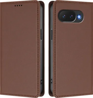 Obrázek produktu pro Kožené pouzdro pro Google Pixel 10A, magnetické flipové pouzdro zPolyuretankůže se stojánkem Hnědá
