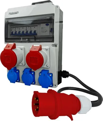Produktbild von Baustromverteiler mit Kabel und Griff 32A 16A 3x230 Steckdose Bals 4335