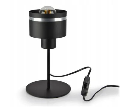 Produktbild von LUXOLAR Led Tischleuchte - Schwarz Metall Schreibtischlampe E27, 60W - Nachtlampe für Schlafzimmer