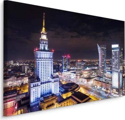 Produktbild von Fabelhafte Canvas LEINWAND BILDER 90x60 cm XXL Kunstdruck Warschau Stadt Panorama
