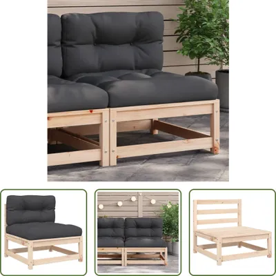 Produktbild von The Living Store Gartensofa ohne Armlehnen mit Kissen Massivholz Kiefer