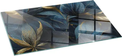 Produktbild von Funkenschutzplatte – Glasbodenplatte für Kaminofen – Kaminunterlage aus Glas – 100x50 cm – Feuerfeste Ofenbodenplatte – Hitzebeständige Schutzplatte für Kamin – Transparente Bodenschutz Glasplatte – Elegante Blätter in Textur