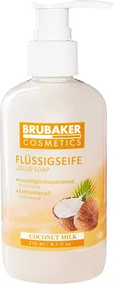 Produktbild von BRUBAKER Cosmetics Handwaschlotion Flüssigseife im praktischen Spender - reinigt sanft und spendet Feuchtigkeit, Kokosnuss, 1er Pack (240 ml)