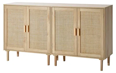 Productafbeelding van Rotan Kast - Opbergkast - Dressoir - Buffetkast - Ladekast - Handgevlochten Rattan Deuren