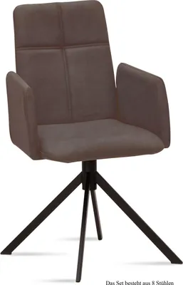 Produktbild von Armlehnstuhl (8er-Set) Druci 52x92x60 Schwarz/Braun