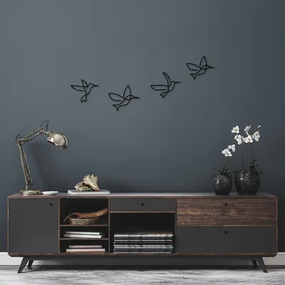 Produktbild von Wallity, Birds - 304, Wanddeko, Schwarz, Metall, 20 x 24 cm