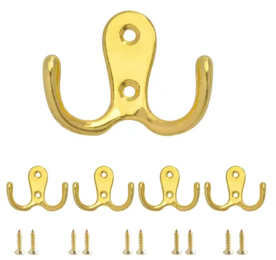 Productafbeelding van Set van 5 dubbele wandhaken voor kleding en handdoeken
