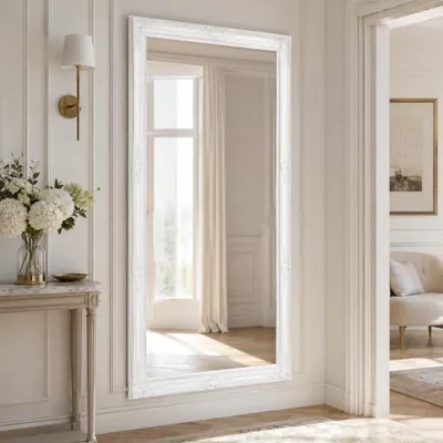 Produktbild von Eleganter Spiegel HOUSE barock Antik-Weiß 180x100cm Holzrahmen
