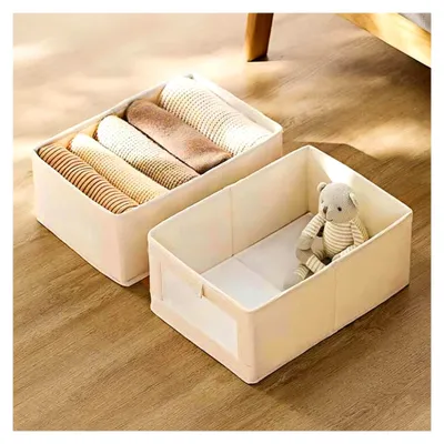 Produktbild von 2er Set Faltbare Aufbewahrungsboxen mit Sichtfenster, Organizer für Schubladen, Kleiderschrank-Organizer für Bücher, Spielzeug und Kleidung