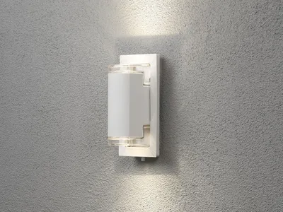 Produktbild von Außenwandleuchte Alu weiß mit 2x LED UP & DOWN Wegeleuchten Gartenlampen