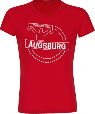 Produktbild von multifanshop Damen T-Shirt - Augsburg - Meine Fankurve, rot, Größe L