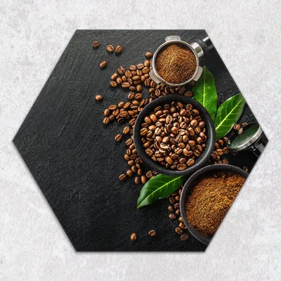 Produktbild von Glas-Herdabdeckplatten Glaskeramikkochfeld-Abdeckung Spritzschutz Glas hexagon 40 cm Kaffeebohnen Kaffee