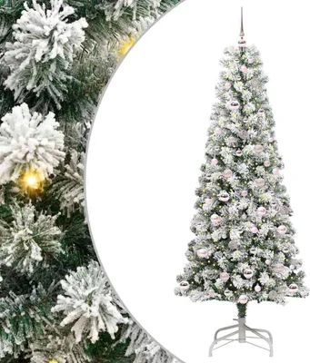 Produktbild von vidaXL Künstlicher klappbarer Weihnachtsbaum Grün und Weiß 210 cm