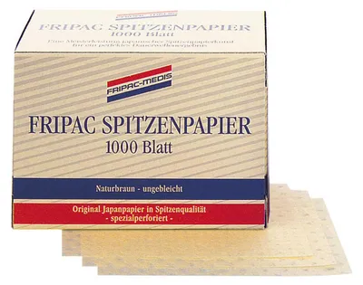 Produktbild von Fripac-Medis Professional Spitzenpapier Blattgröße 75 x 55 mm naturbraun ungebleicht, 1000 Blatt