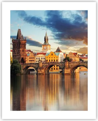 Produktbild von Poster - Poster ohne Rahmen - Prag brücke geschichte fluss - 40x50 cm - Wand Bild - Wanddeko - Wandbilder - Kunstposter - Wandposter - Bilder - Kunstdruck - Wanddekoration - Wandbild - P2XPA40x50-2819