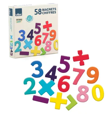 Produktbild von Magnete Zahlen 58 Teile aus Holz Lernspiel für Kinder ab 3 Jahren