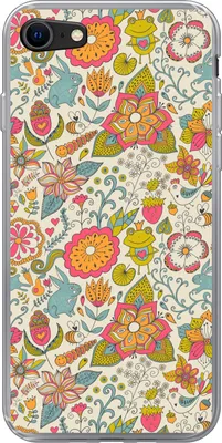 Produktbild von MuchoWow® Handyhülle Schutzhülle Hülle für Telefoonhoesje iPhone 7 Mädchen - Kaninchen - Frosch - Muster - Mädchen - Kinder - Kinder - Kind Silikon Softcase Handy Hülle - Kartenhalter