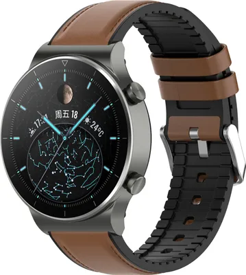Produktbild von 20/22mm Silikon -Kuhwahnungs -Wachband -Armbandersatz für Huawei Uhr GT2-Braun-Größen: 20 mm
