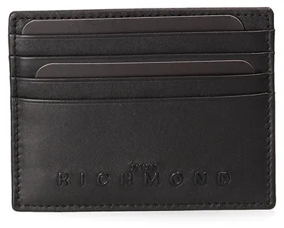 Produktbild von Kartenetui für Herren, komplett leer, schwarz, Marke John Richmond, schlichtes, minimalistisches Design