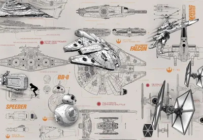 Zdjęcie produktu dla Disney fototapeta Star Wars szarym - 612231 - 368 x 254 cm
