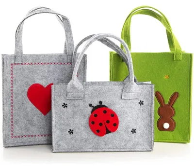 Produktbild von Filztaschen Geschenktaschen Set - 3 Taschen mit Henkel