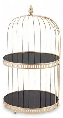 Produktbild von Domdekoracji dekorative Käfig-Platte Metall Schwarz-Gold