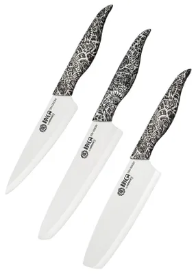 Produktbild von Samura INCA, Set aus 3 Küchenmessern, Keramikmesser Kochmesser Set scharf