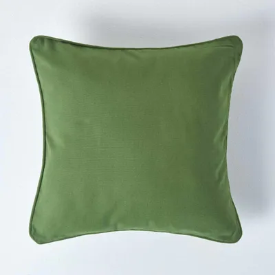 Kissenbezug 45x45 cm dunkelolivgrün Baumwolle waschbar