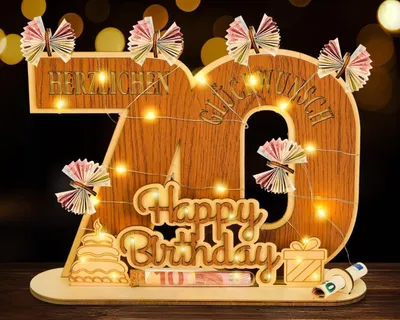Imagen del producto de Libro de firmas de madera, con grabado, de 70 cm, ideal para celebraciones de cumpleaños