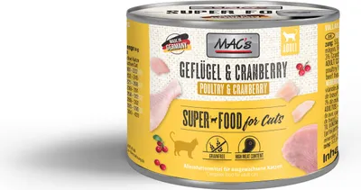 Produktbild von MAC´s 6x200g Geflügel & Cranberry Nassfutter für Katzen naturell