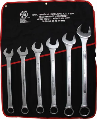Produktbild von KRAFTMANN 1185 Maulringschlüssel-Satz XXL, 34-50 mm, 6-tlg.