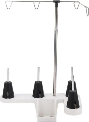 Immagine prodotto di 4 portafili in plastica e acciaio inox Supporto multiuso per spoline per macchine da cucire domestiche