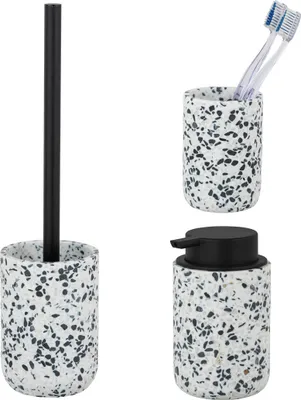 Produktbild von Schöner Wohnen Polyresin Bad-Accessoire Set Tosi WC-Garnitur Seifenspender Zahnputzbecher