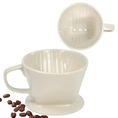 Keramischer Kaffeefilter Größe 2, Handfilter, 2-4 Tassen, weiß