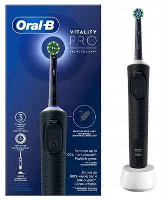 Produktbild von Oral-B Vitality Pro Schwarze elektrische Zahnbürste 3 Modi 2D Timer