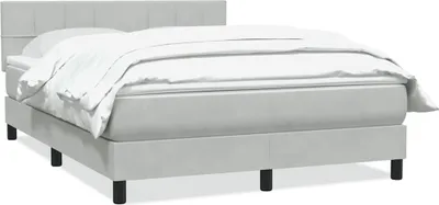Immagine prodotto di vidaXL Letto a molle con materasso grigio chiaro 160x220 cm in velluto