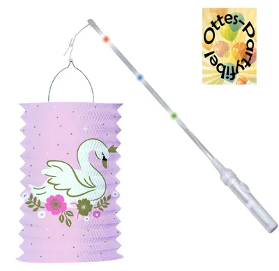 Produktbild von Prinzessin-Laternen-Set : Zuglaterne Lampion + LED weißer Laternenstab Leuchtstab