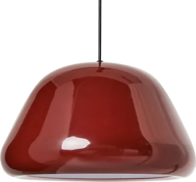 Produktbild von BELIANI Hängelampe Rot Metall Glänzend Vintage Stil Pendelleuchte