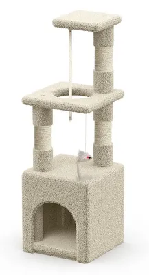 Produktbild von VOUNOT® Kratzbaum Klein, Katzenbaum für Katzen, Stabil Katzenkratzbaum, Höhe 88 cm, Beige