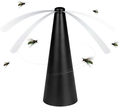 Produktbild von Fliegenventilator – Fliegenwedler & Wespenventilator für Tisch, Garten und Terrasse – Schutz für Speisen & Getränke (Schwarz)