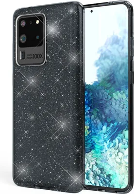 Produktbild von NALIA Glitter Case für Samsung Galaxy S20 Ultra, Diamant Schutz Hülle Bumper Schwarz
