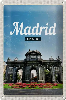 Produktbild von Blechschild Reise 20x30cm Madrid Spain Retro Poster Errinerungen