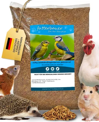 Produktbild von 10kg Futterbauer Soldatenfliegenlarven Vogelfutter wie Mehlwürmer