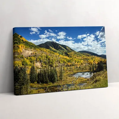 Produktbild von Landschaft mit Bergvegetation – Leinwandbild Wandbild – 30x20 cm – Leinwandbilder – Wandbilder – Schlafzimmer – Flur