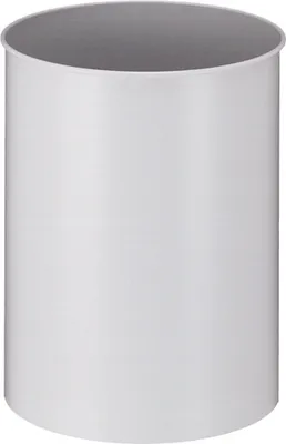 Produktbild von Stillvoller runder Metall Papierkorb | 30 Liter, HxØ 47x33,5cm | Grau